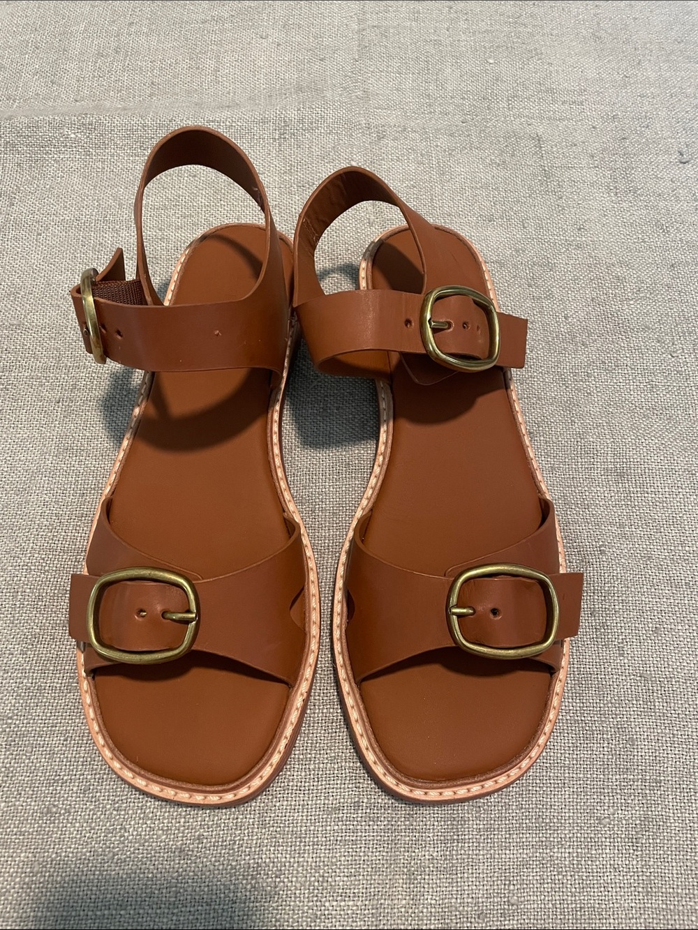 Women’s Brown Buckle Strap Sandals - Picture 1 of 4